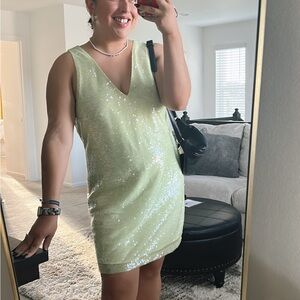 Sparkling Lime Sequin Dress